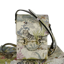 Load image into Gallery viewer, GUCCI Horsebit 1955 Mini Tiger &amp; Flower Leather Shoulder Bag Multicolor 625615
