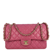 Load image into Gallery viewer, CHANEL Classic Double Flap Medium Quilted Leather Shoulder Bag Pink
