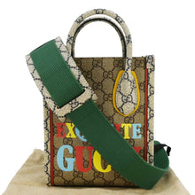 Load image into Gallery viewer, GUCCI Exquisite Mini GG Supreme Canvas Vertical Tote Shoulder Bag Beige
