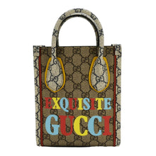 Load image into Gallery viewer, GUCCI Exquisite Mini GG Supreme Canvas Vertical Tote Shoulder Bag Beige
