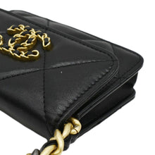 Load image into Gallery viewer, CHANEL 19 Flap Coin Purse Quilted Leather Chain corner look
