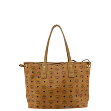 Load image into Gallery viewer, MCM Reversible Liz Medium Visetos Canvas Shopper Tote Bag Cognac
