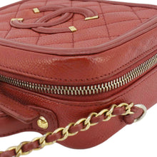 Load image into Gallery viewer, CHANEL Vanity Case Filigree CC Caviar Quilted Shoulder Bag Red
