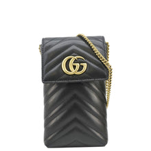 Load image into Gallery viewer, GUCCI GG Marmont Mini Matelasse Leather Chain Crossbody Bag Black 672251
