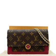 Load image into Gallery viewer, LOUIS VUITTON Flore Monogram Canvas Chain Wallet Fuchsia
