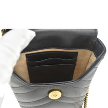 Load image into Gallery viewer, GUCCI GG Marmont Mini Matelasse Leather Chain Crossbody Bag Black 672251
