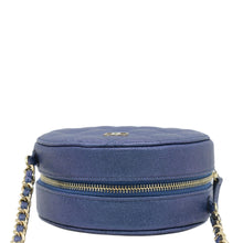 Load image into Gallery viewer, CHANEL Round Clutch  Crossbody Bag Shiny Blueuper look
