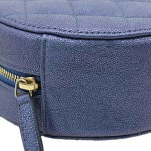 Load image into Gallery viewer, CHANEL Round Clutch with Chain Mini Quilted Iridescent Caviar Leather Crossbody Bag Shiny Blue
