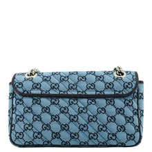 Load image into Gallery viewer, GUCCI GG Marmont Canvas Leather Crossbody Bag Blue 443497
