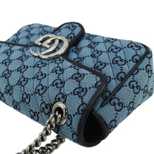 Load image into Gallery viewer, GUCCI GG Marmont Canvas Leather Crossbody Bag Blue 443497
