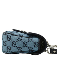 Load image into Gallery viewer, GUCCI GG Marmont Canvas Leather Crossbody Bag Blue 443497
