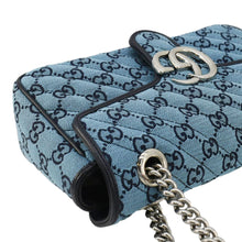 Load image into Gallery viewer, GUCCI GG Marmont Canvas Leather Crossbody Bag Blue 443497
