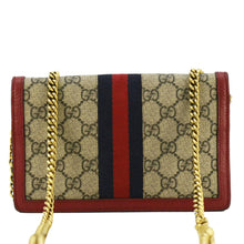 Load image into Gallery viewer, GUCCI Web Queen Margaret Mini GG Supreme Canvas Chain Wallet Beige 476079
