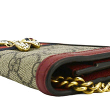 Load image into Gallery viewer, GUCCI Web Queen Margaret Mini GG Supreme Canvas Chain Wallet Beige 476079
