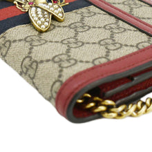 Load image into Gallery viewer, GUCCI Web Queen Margaret Mini GG Supreme Canvas Chain Wallet Beige 476079
