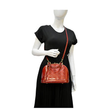 Load image into Gallery viewer, LOUIS VUITTON Rayures Alma BB Vernis Leather Satchel Crossbody Bag Pomme D&#39;Amour
