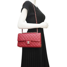 Load image into Gallery viewer, CHANEL Classic Double Flap Medium Quilted Leather Shoulder Bag Fuchsia Pink
