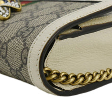 Load image into Gallery viewer, GUCCI Web Queen Margaret Mini GG Supreme Canvas Chain Wallet Beige 476079
