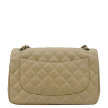 Load image into Gallery viewer, CHANEL Classic Jumbo Double Flap Quilted Caviar Leather Shoulder Bag Cream
