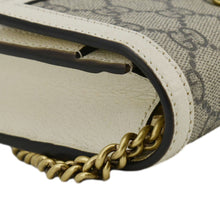 Load image into Gallery viewer, GUCCI Web Queen Margaret Mini GG Supreme Canvas Chain Wallet Beige 476079
