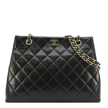 Load image into Gallery viewer, CHANEL Quilted Leather Shopping Tote Bag Black 5759708
