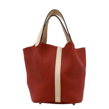 Load image into Gallery viewer, HERMES Picotin Lock 18 Taurillon Clemence Leather Hobo Bag Red
