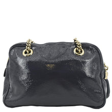 Load image into Gallery viewer, GUCCI; Soho Chain Shoulder bag Navy Blue Leather 308983 with back view
