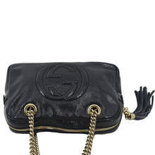 Load image into Gallery viewer, GUCCI; Soho Chain Shoulder bag Navy Blue Leather 308983 with  land scape view
