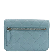 Load image into Gallery viewer, CHANEL WOC Quilted Leather Crossbody Bag Tiffany Blue back look
