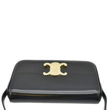 Load image into Gallery viewer, CELINE Triomphe Shiny Calfskin Leather Shoulder Bag Black
