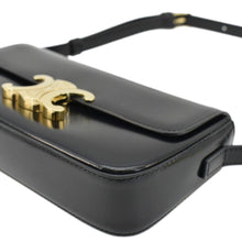 Load image into Gallery viewer, CELINE Triomphe Shiny Calfskin Leather Shoulder Bag Black
