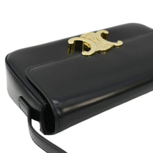 Load image into Gallery viewer, CELINE Triomphe Shiny Calfskin Leather Shoulder Bag Black
