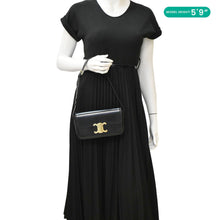 Load image into Gallery viewer, CELINE Triomphe Shiny Calfskin Leather Shoulder Bag Black
