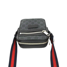 Load image into Gallery viewer, GUCCI GG Supreme Canvas Web Messenger Bag Black 598103
