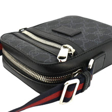 Load image into Gallery viewer, GUCCI GG Supreme Canvas Web Messenger Bag Black 598103
