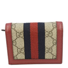 Load image into Gallery viewer, GUCCI Queen Margaret Bee GG Supreme Canvas Card Case Wallet Red 476072
