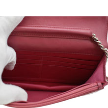 Load image into Gallery viewer, CHANEL Camellia Wallet On Chain Leather Crossbody Bag Pink
