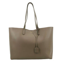 Load image into Gallery viewer, East/West Leather Shopping Tote Bag Beige
