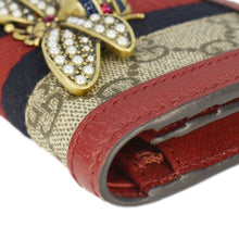 Load image into Gallery viewer, GUCCI Queen Margaret Bee GG Supreme Canvas Card Case Wallet Red 476072
