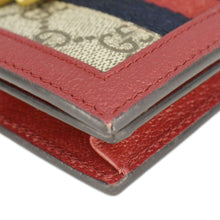 Load image into Gallery viewer, GUCCI Queen Margaret Bee GG Supreme Canvas Card Case Wallet Red 476072
