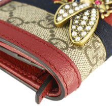 Load image into Gallery viewer, GUCCI Queen Margaret Bee GG Supreme Canvas Card Case Wallet Red 476072
