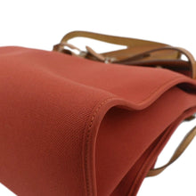 Load image into Gallery viewer, HERMES HerbagTote Shoulder Bag Canvas/Leather Red/brown with lower right corner
