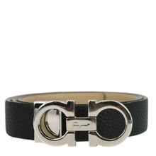 Load image into Gallery viewer, SALVATORE FERRAGAMO Gancini Leather Belt Black Size 33
