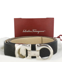 Load image into Gallery viewer, SALVATORE FERRAGAMO Gancini Leather Belt Black Size 33
