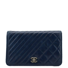 Load image into Gallery viewer, CHANEL Coco Boy Quilted Calfskin Leather Wallet On Chain Crossbody Bag Navy Blue
