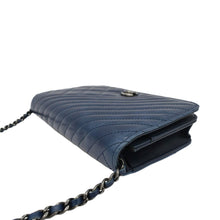 Load image into Gallery viewer, CHANEL Coco Boy Quilted Calfskin Leather Wallet On Chain Crossbody Bag Navy Blue
