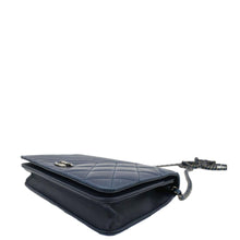 Load image into Gallery viewer, CHANEL Coco Boy Quilted Calfskin Leather Wallet On Chain Crossbody Bag Navy Blue
