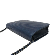 Load image into Gallery viewer, CHANEL Coco Boy Quilted Calfskin Leather Wallet On Chain Crossbody Bag Navy Blue
