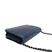 Load image into Gallery viewer, CHANEL Coco Boy Quilted Calfskin Leather Wallet On Chain Crossbody Bag Navy Blue
