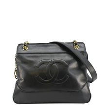 Load image into Gallery viewer, CHANEL Vintage CC Lambskin Leather Chain Shopping Tote Bag Bag Black
